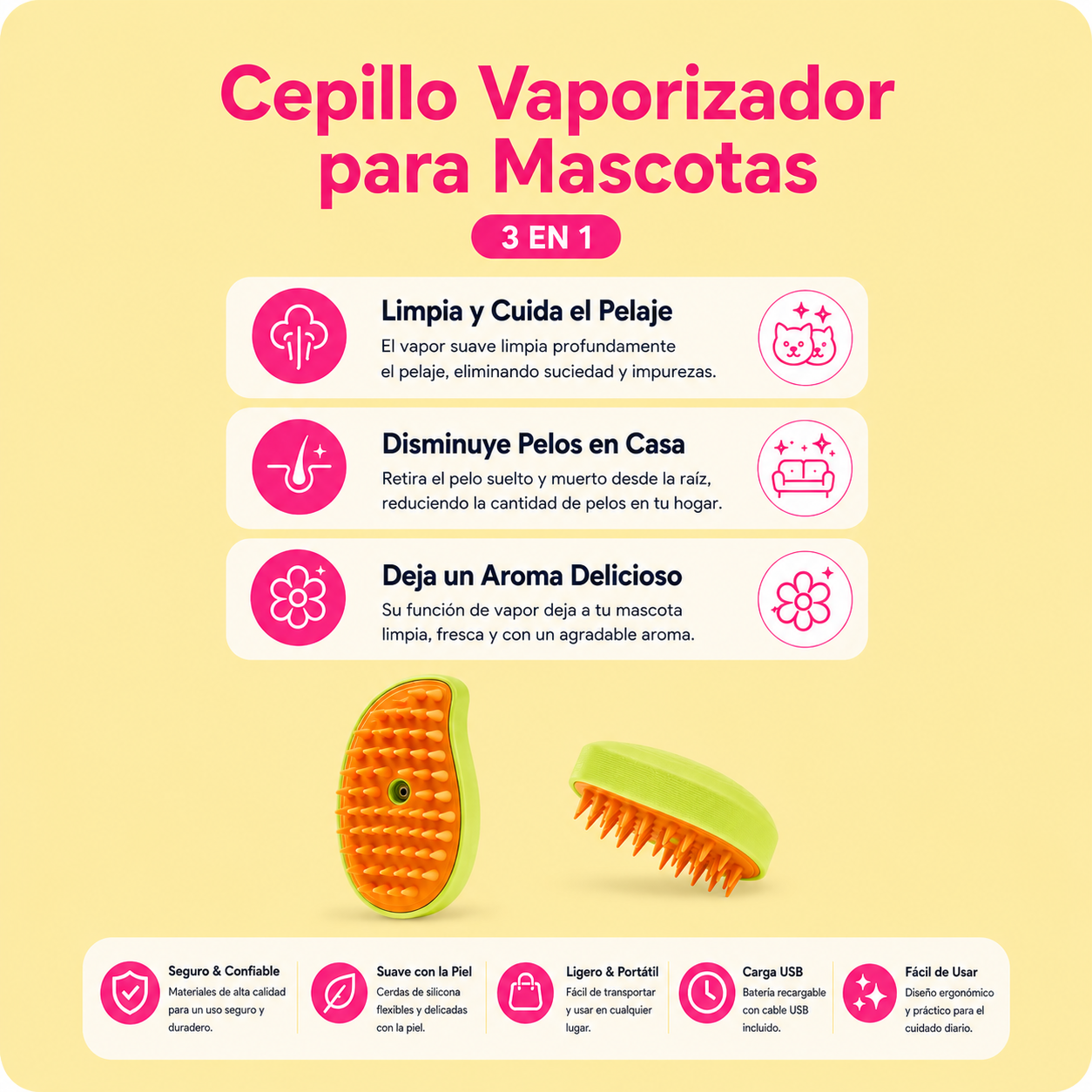 Despídete del pelo de tu casa con el Cepillo Vaporizador!